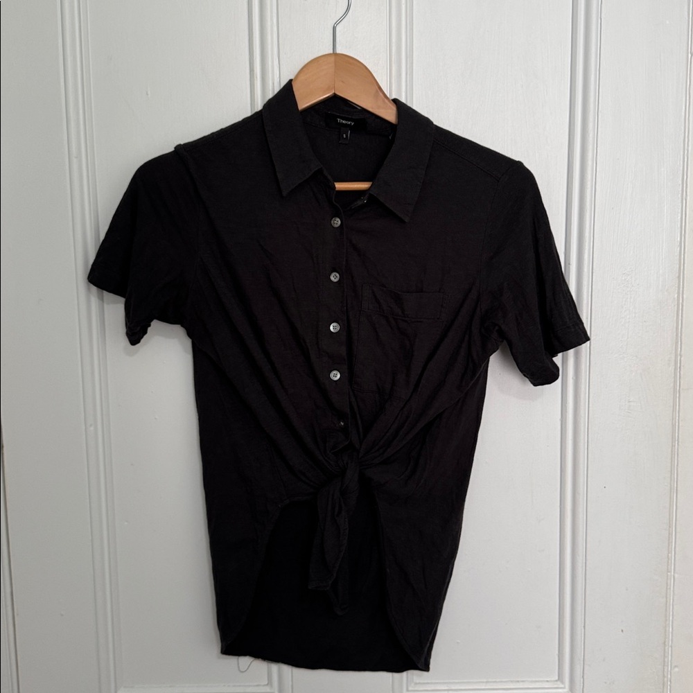 Theory Hekanina Tie-Front Shirt